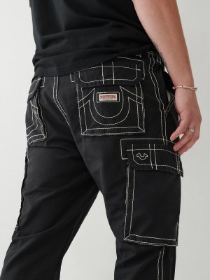 Pantalones Jogger True Religion Big T Cargo Negras | 21EHAZXOW