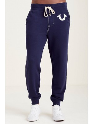 Pantalones Jogger True Religion Classic Logo Azul Marino | 23NVOBZJF