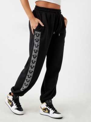 Pantalones Jogger True Religion Crystal Horseshoe Box High Rise Boyfriend Negras | 69GQYUMKI