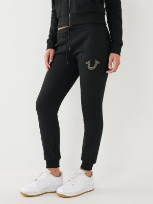 Pantalones Jogger True Religion Logo Negras | 13WABDHIK