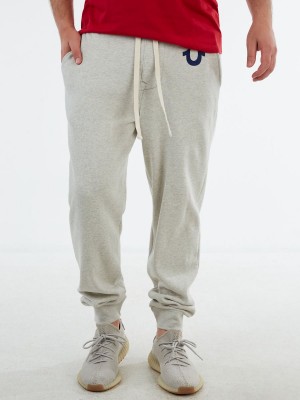 Pantalones Jogger True Religion Logo Oatmeal | 04WHQTKMC