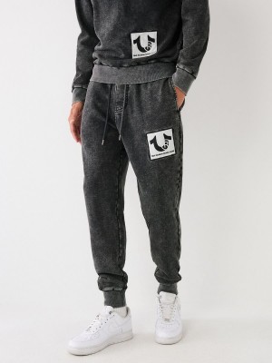 Pantalones Jogger True Religion Logo Patch Negras | 27LFQZUYO