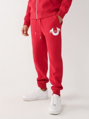 Pantalones Jogger True Religion Logo Rojas | 01OPMQUZT