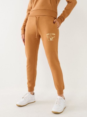 Pantalones Jogger True Religion Metallic Buddha Logo Fleece Naranjas | 31VEWYGAU