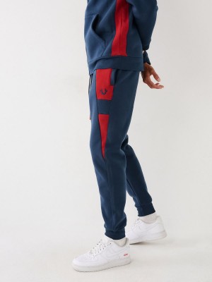 Pantalones Jogger True Religion Panel Logo Navy/Sapphire | 84PHUYWDR