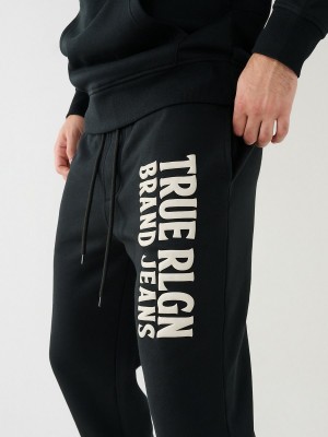 Pantalones Jogger True Religion Puff Trbj Negras | 50SXEKUWL