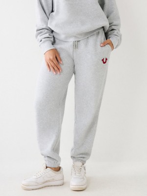 Pantalones Jogger True Religion Relaxed Logo Gris | 68MSDIEUT