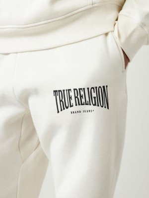 Pantalones Jogger True Religion Relaxed Arched Logo Blancas | 84ZUHICEX