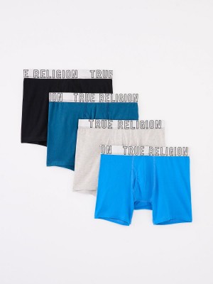 Ropa De Dormir True Religion Boxer Brief - 4 Pack Azules | 76IBHFTMD