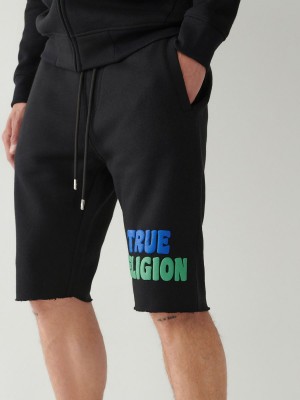 Short True Religion Logo Sweat Negras | 45LODJWNA