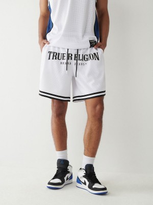 Short True Religion Mesh Logo Blancas | 63VWFYQTK