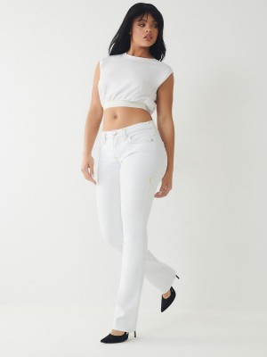 Straight Jeans True Religion Billie Super T Stitch Blancas | 76PWGYMLQ