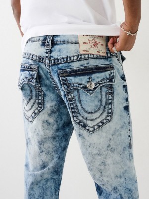 Straight Jeans True Religion Ricky Acid Wash Super T Azules | 37FPQXASG