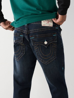 Straight Jeans True Religion Ricky Azules Oscuro | 14KREMTPU