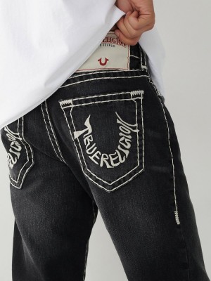 Straight Jeans True Religion Ricky Embroidery Super T Negras Azules | 42MIKPRHY