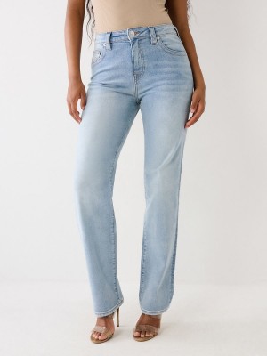 Straight Jeans True Religion Sarah High Rise Azules Claro | 57OEGTIJC