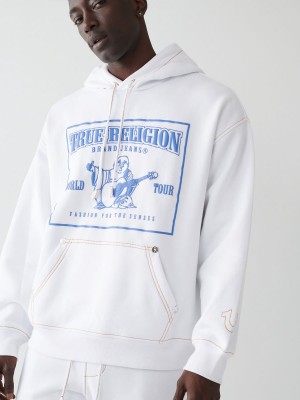 Sudadera True Religion Big T Logo Relaxed Blancas | 98ULWAXVO