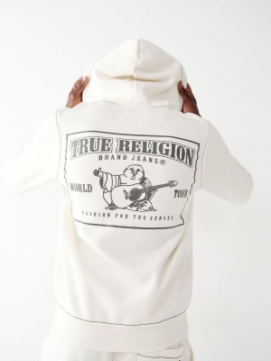 Sudadera True Religion Big T Zip Blancas | 43BWJQPCZ