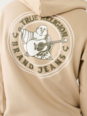 Sudadera True Religion Buddha Logo Seal Zip Beige | 06REKIVFL