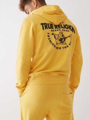 Sudadera True Religion Buddha Logo Zip Doradas | 37GWFETAJ