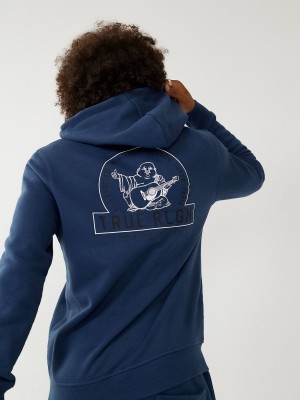 Sudadera True Religion Buddha Zip Azul Marino | 98YEQAWMC