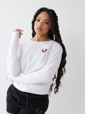 Sudadera True Religion Heritage Crewneck Blancas | 42QYOPMHL