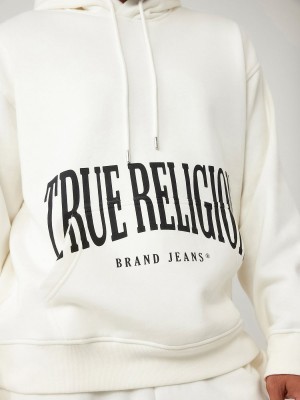 Sudadera True Religion Logo Relaxed Blancas | 14XDCUIFY