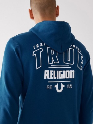 Sudadera True Religion Logo Zip Navy/Navy | 73LMBEPWN