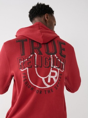 Sudadera True Religion Logo Zip Rojas | 87GFSWBIN