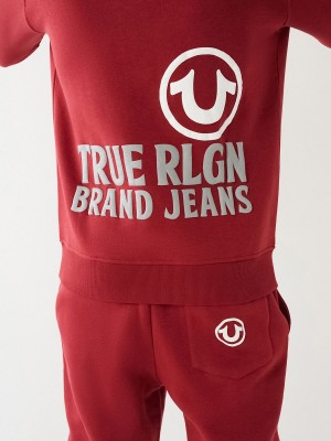 Sudadera True Religion Puff Trbj Zip Up Rojas | 59ZVLECHK