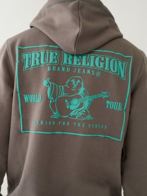 Sudadera con Capucha True Religion Big T Zip Granite | 54QBAOJHE