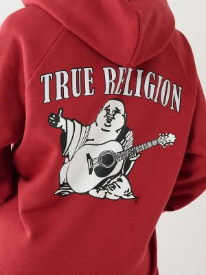 Sudadera con Capucha True Religion Buddha Relaxed Rojas | 61GENZTJW