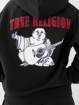 Sudadera con Capucha True Religion Buddha Relaxed Negras | 84BFOXQMK