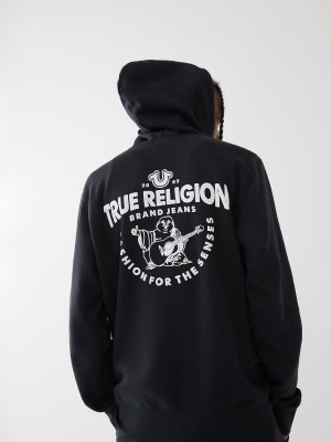 Sudadera con Capucha True Religion Buddha Logo Zip Negras | 98WMFURAQ