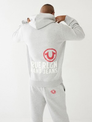 Sudadera con Capucha True Religion Puff Trbj Zip Up Gris | 92LRKJQAP