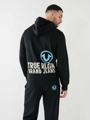 Sudadera con Capucha True Religion Puff Trbj Zip Up Negras | 46HRIPLKX