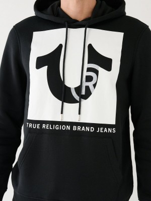 Sudadera con Capucha True Religion Studded Logo Negras | 73GSVAMDY