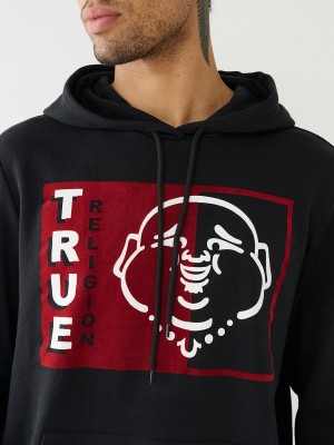 Sudadera con Capucha True Religion Two Tone Buddha Logo Negras | 81RDUSAJK