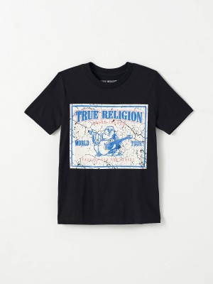 Tops True Religion Niño Logo Negras | 49JYSMCAK