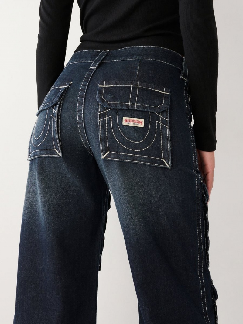 Baggy Jeans True Religion Bobbi Cargo Baggy Azules Oscuro | 20SNHGTIJ