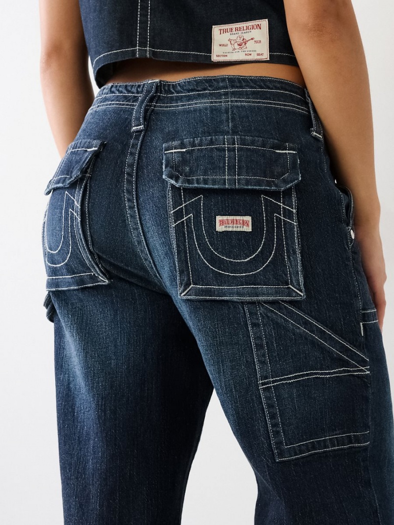 Baggy Jeans True Religion Bobbi Utility Baggy Azules Oscuro | 83XYMCQIK