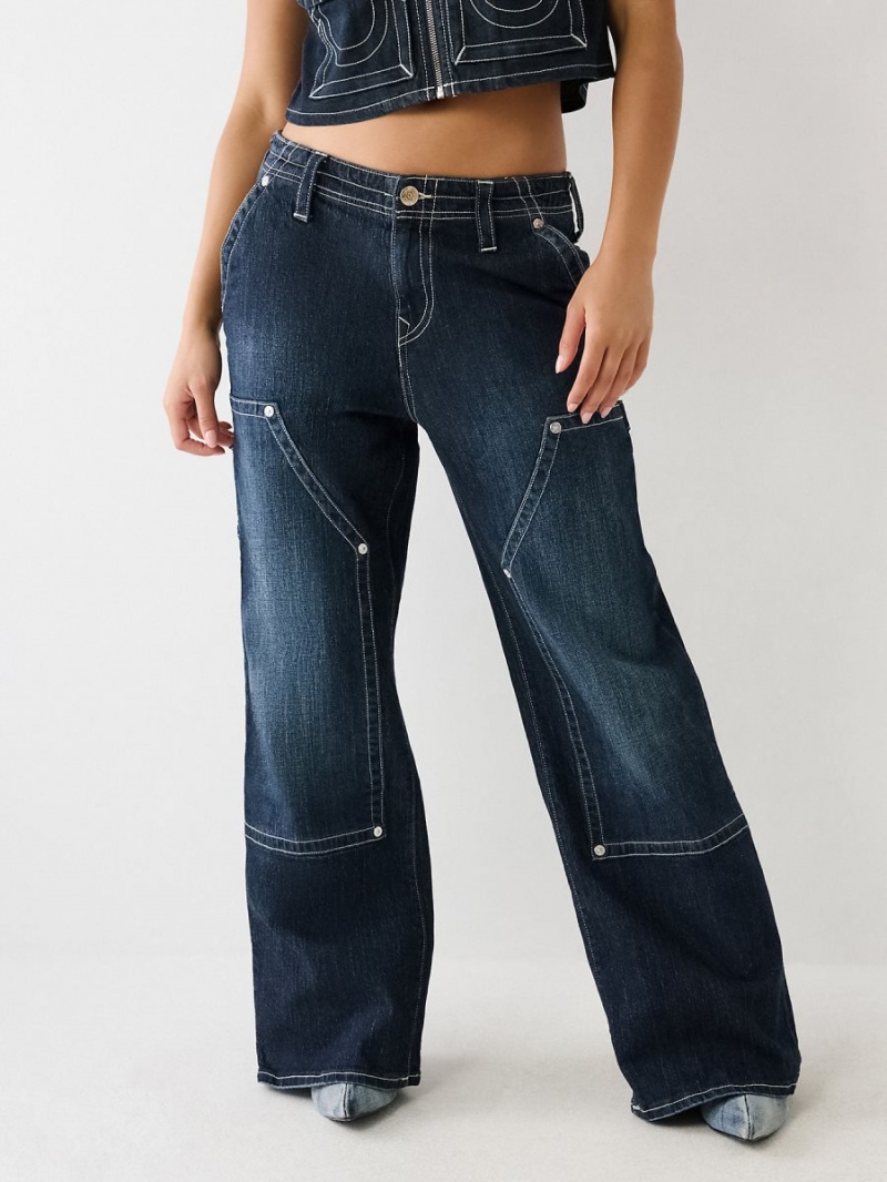 Baggy Jeans True Religion Bobbi Utility Baggy Azules Oscuro | 83XYMCQIK