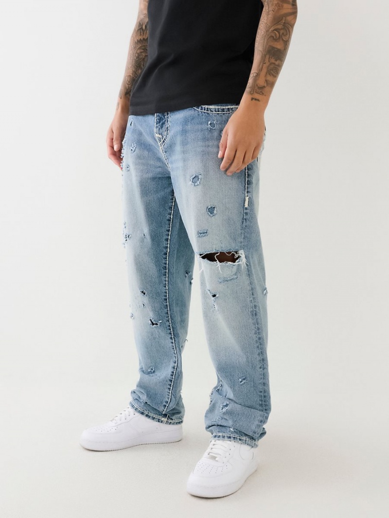 Baggy Jeans True Religion Bobby Distressed Super T Baggy Azules Claro | 98GCNTQAF