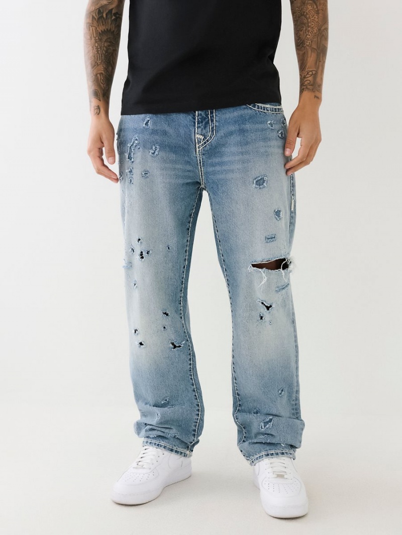 Baggy Jeans True Religion Bobby Distressed Super T Baggy Azules Claro | 98GCNTQAF