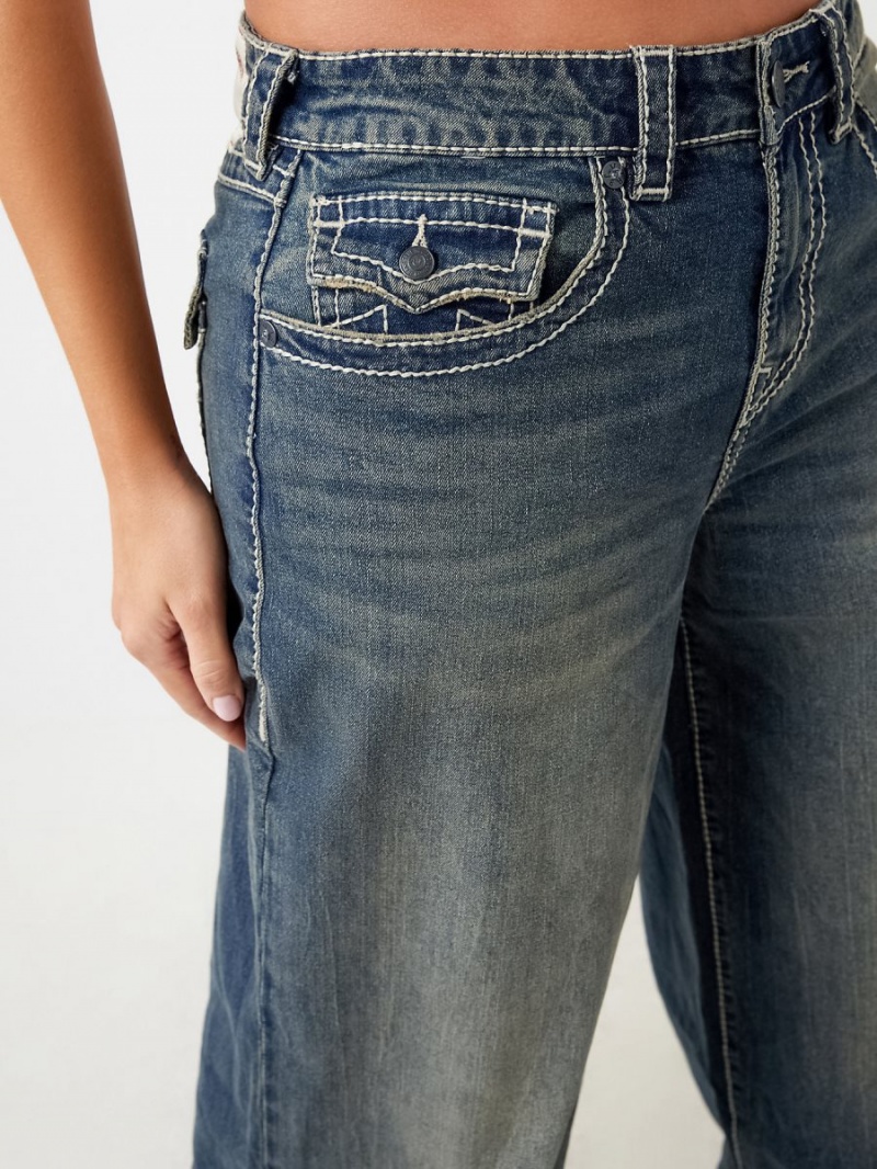 Baggy Jeans True Religion Jessie Super Baggy Mid Rise Azules | 59ISDQNRP