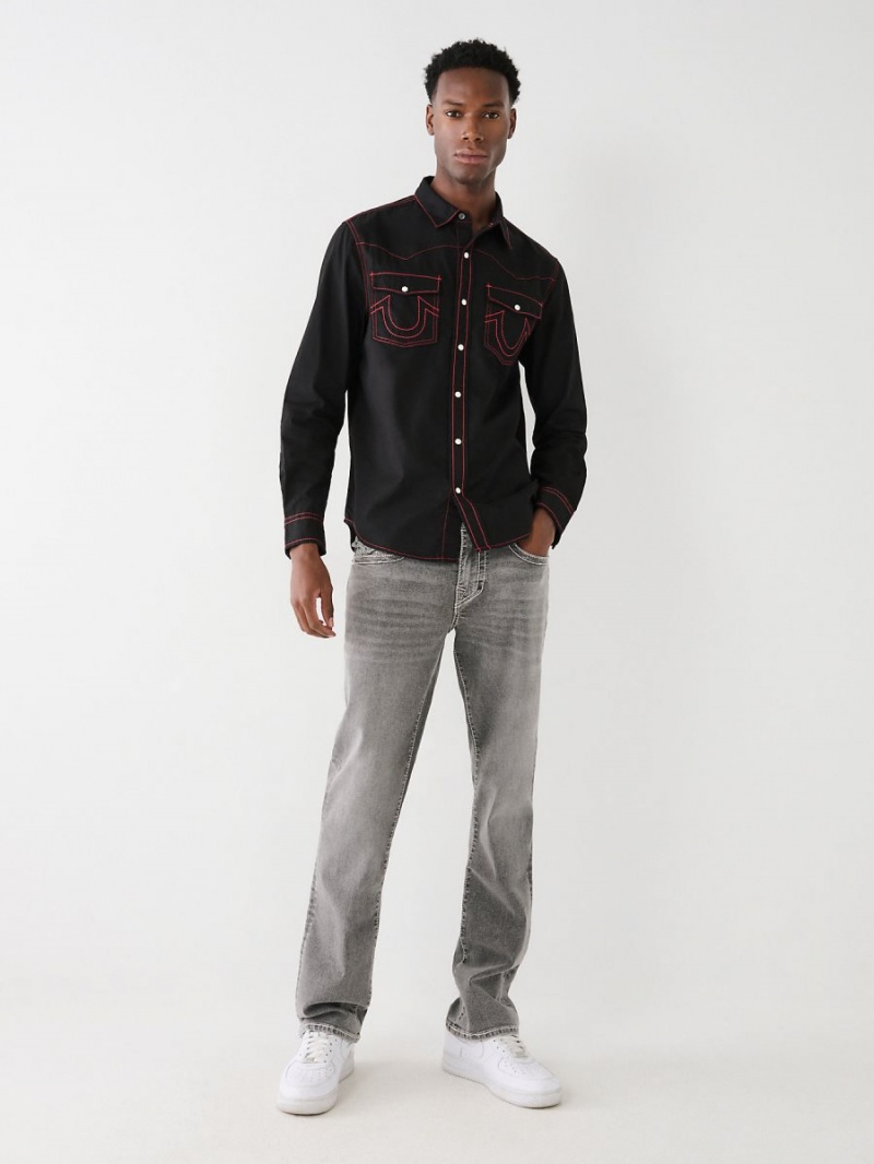 Camisas True Religion Big T Western Black/Red | 31KPEBHCF