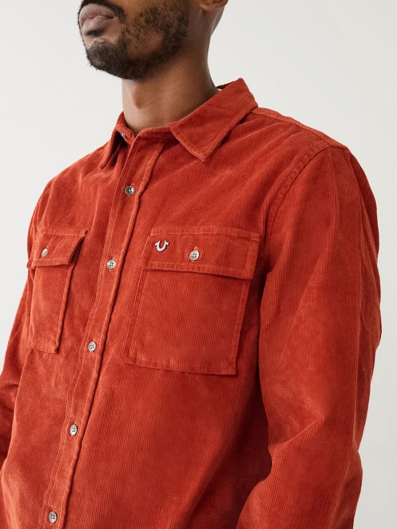 Camisas True Religion Corduroy Flap Utility PICANTE | 19SEWLNHT