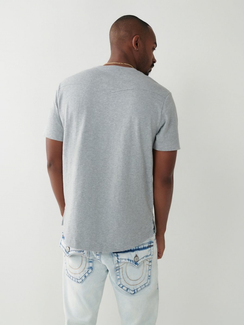 Camisas True Religion Henley Gris | 91YWVZGLP