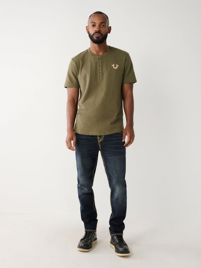 Camisas True Religion Henley Verde | 20NUYIXSM