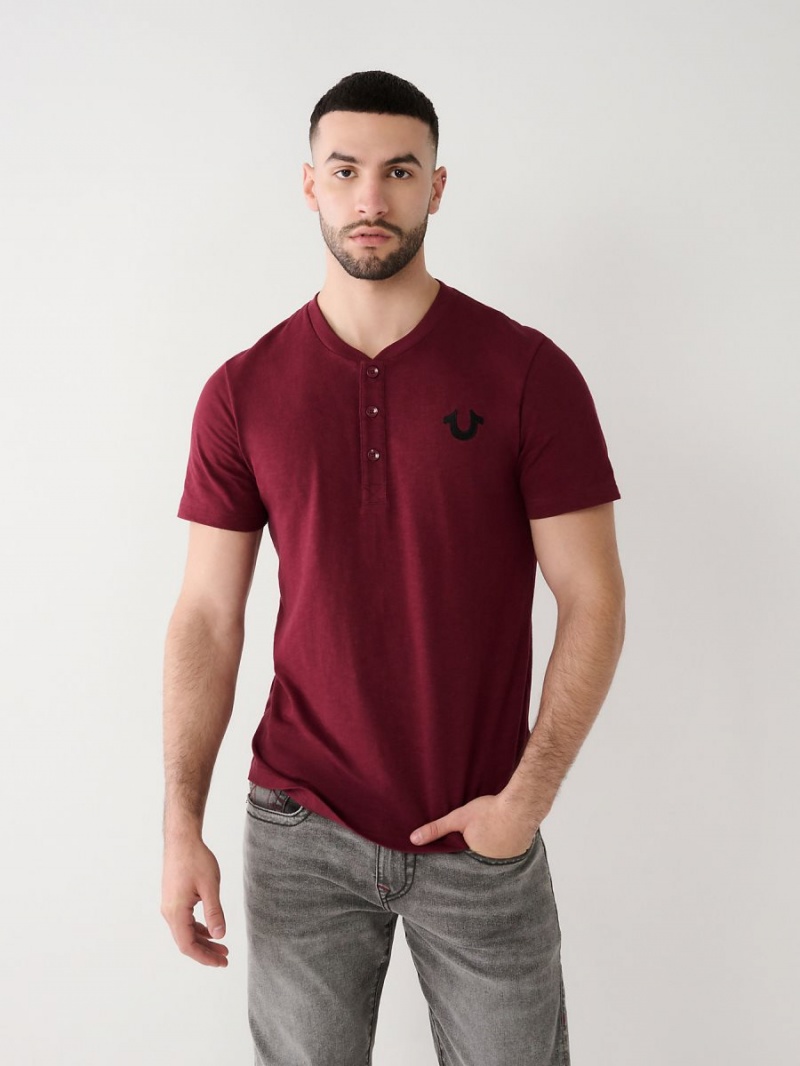 Camisas True Religion Henley Wine | 85XFVDTWO